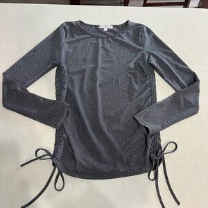 She + Sky Sparkling Charcoal Long Sleeve Top